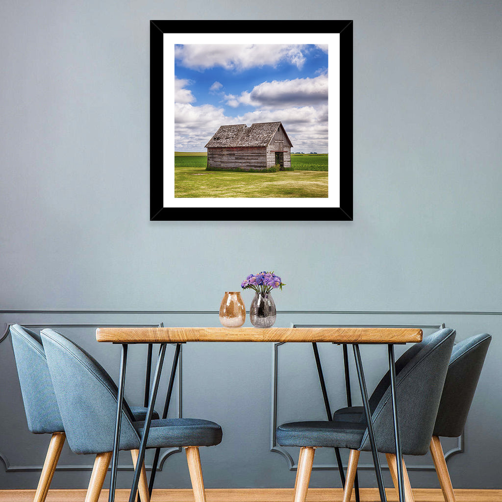 Old Farm Shed in Field Wall Art