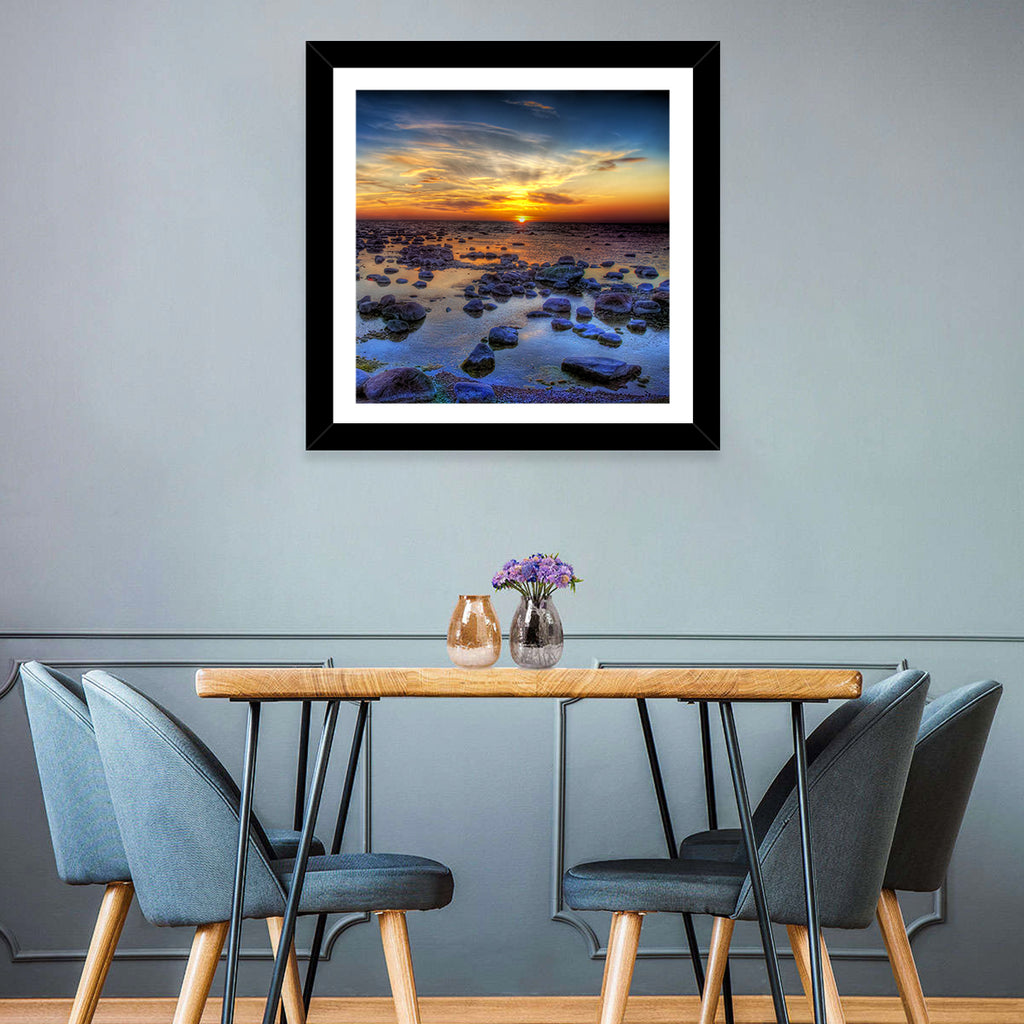 Sea Stones at Sunset Wall Art