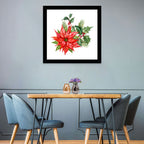 Christmas Poinsettia Watercolor Wall Art