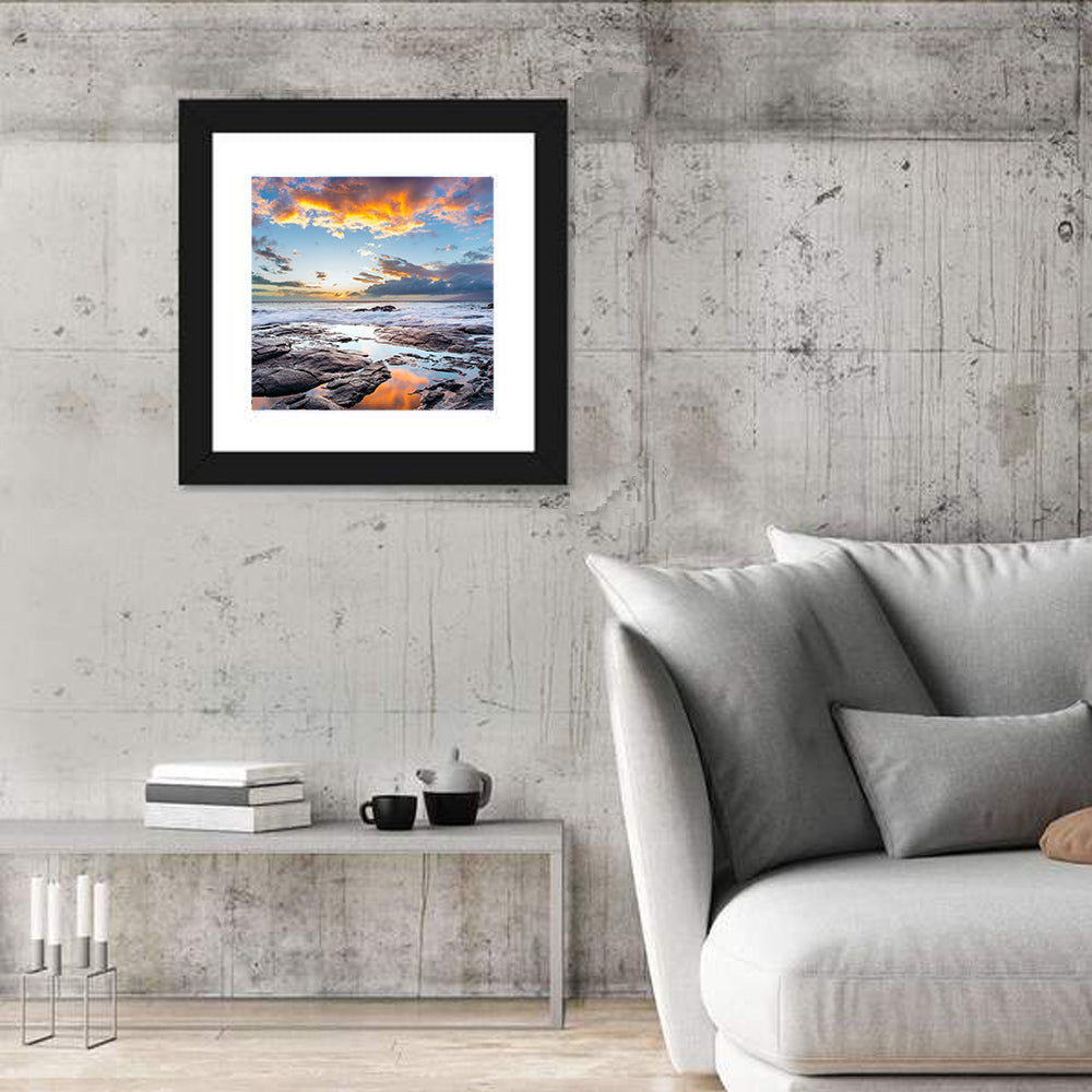 Sunset Over Volcanic Shore Wall Art