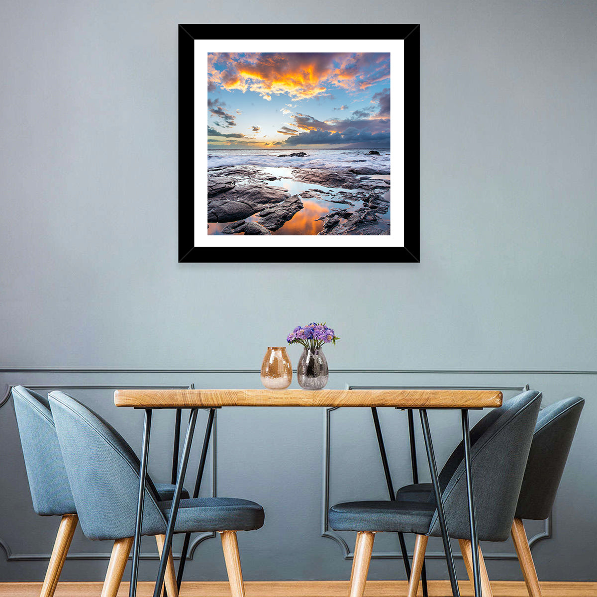 Sunset Over Volcanic Shore Wall Art