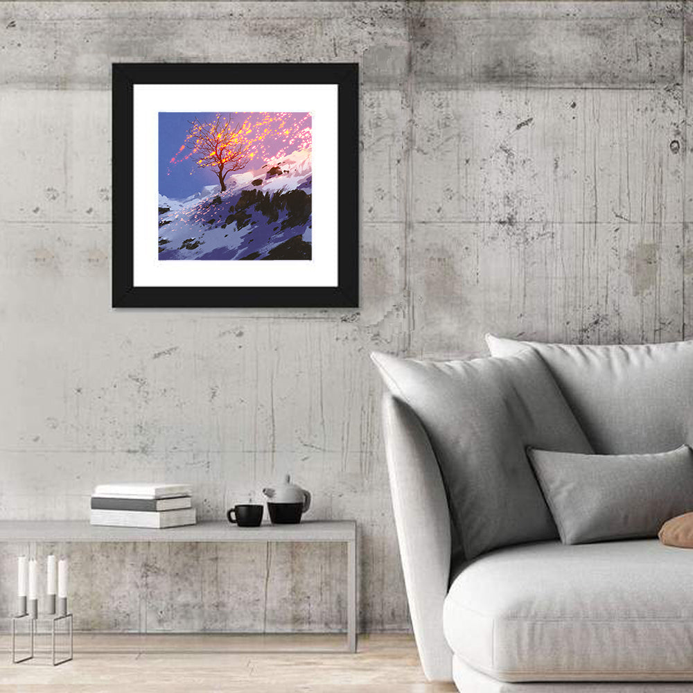Falling Leaves in Winter Wall Art