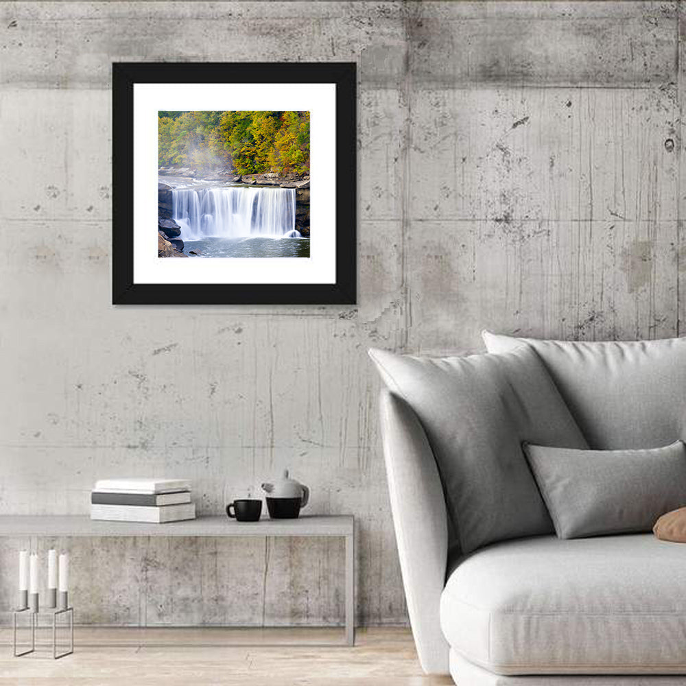 Cumberland Falls Long Exposure Wall Art in a room, square