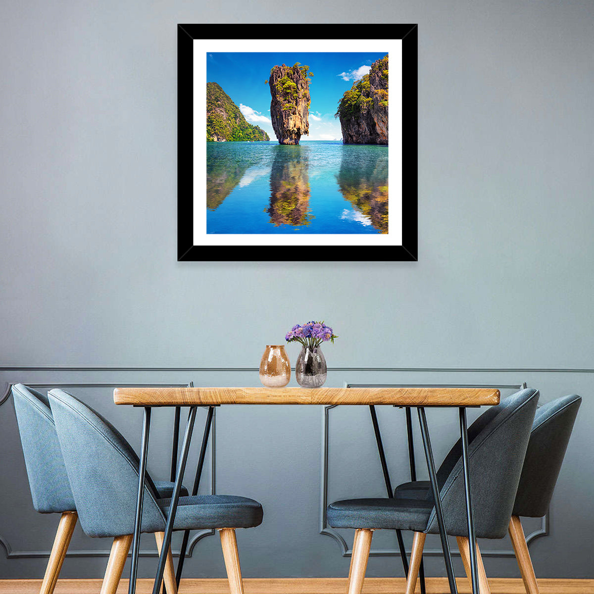 Ko Tapu Limestone Stack, Phang Nga Wall Art in a room, square