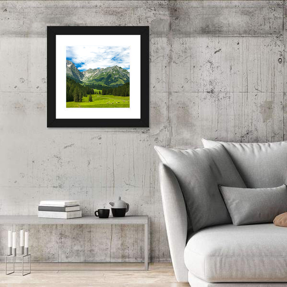 Arnibach Valley Summer Meadow Wall Art in a room, square