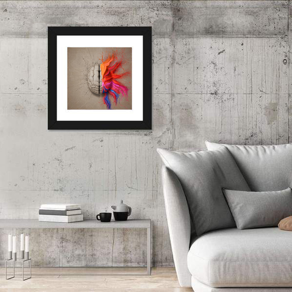 Creative Brain Duality Illustration Wall Art