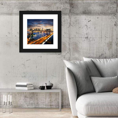 Manhattan Bridge at Sunset Wall Art