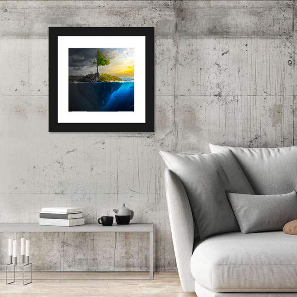 Split Island Tree of Duality Wall Art