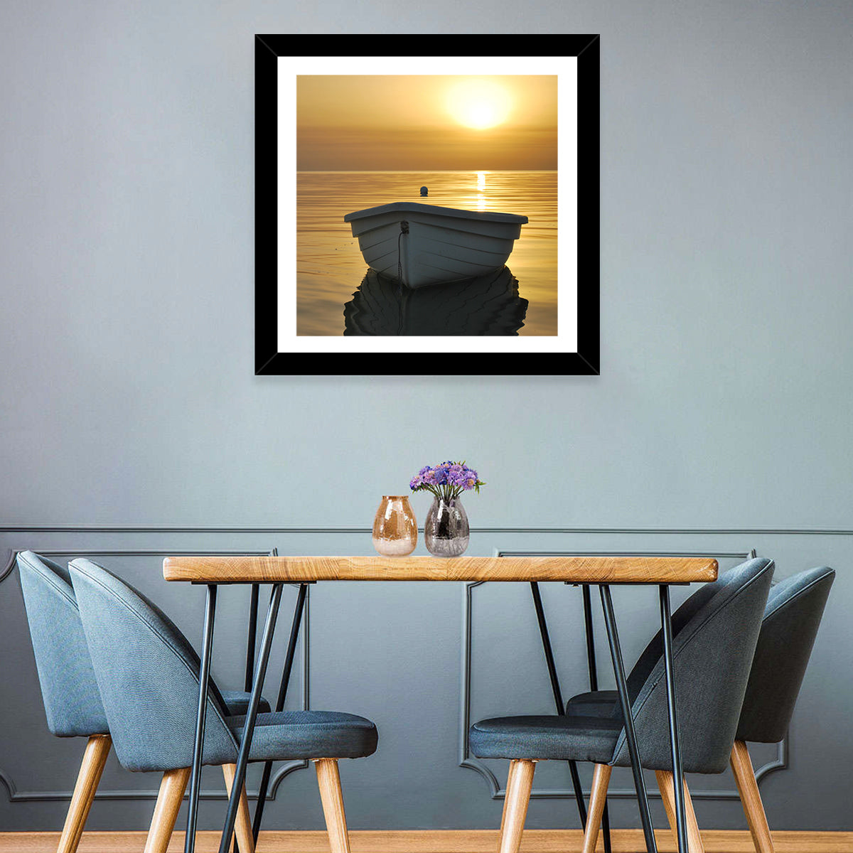 Boat In Sea Wall Art