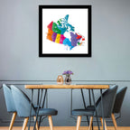 Colorful Canada Map Illustration Wall Art