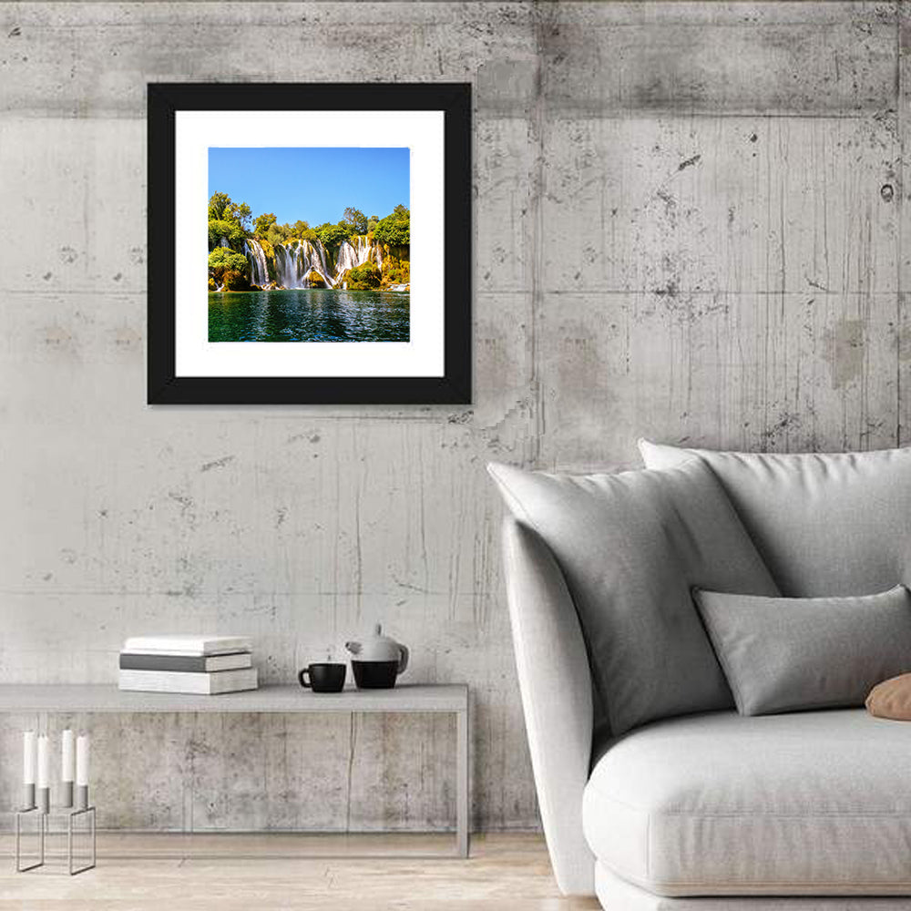 Kravice Waterfalls Wall Art in a room, square