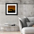 Cougar Silhouette at Sunset Wall Art