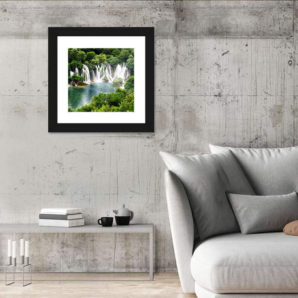 Kravice Falls Wall Art in a room, square