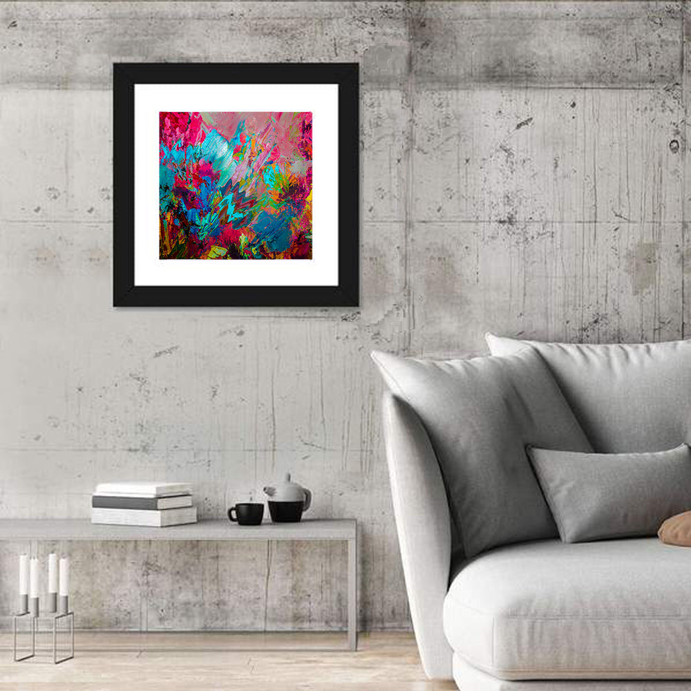 Vibrant Impasto Color Burst Abstract Wall Art