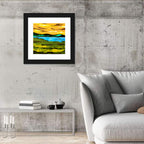 Golden Hour Mountain Lake Abstract Wall Art