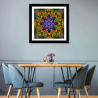 Vibrant Kaleidoscopic Mandala Ornament Wall Art