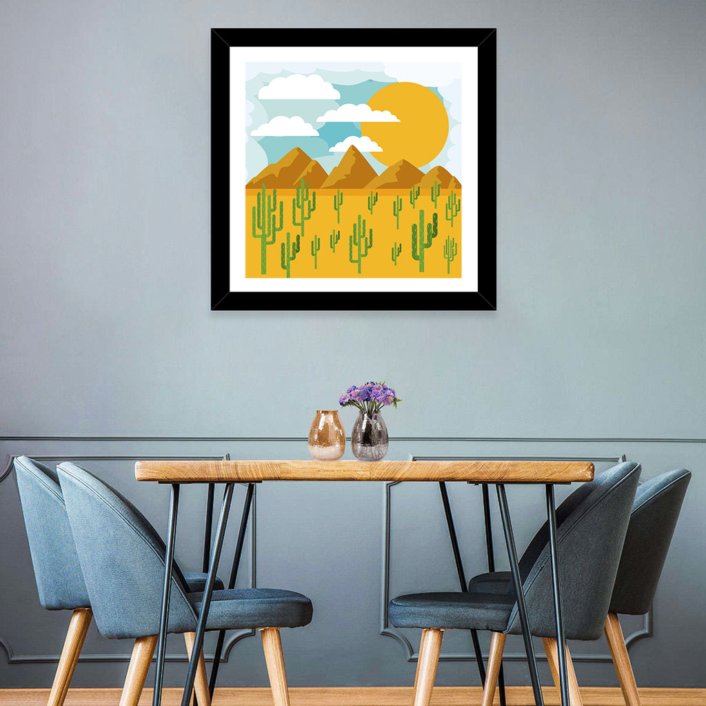 Sunny Desert Landscape Wall Art