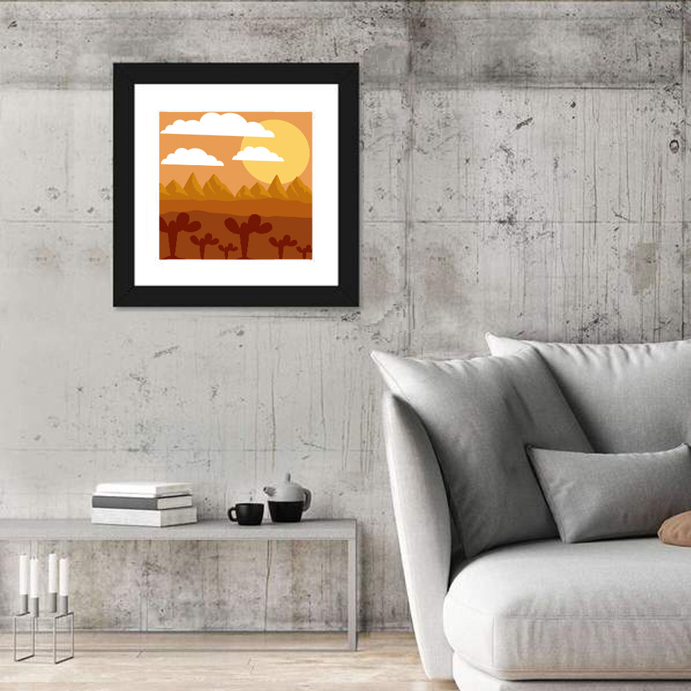 Desert Clouds Wall Art in a room, square