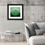 Geometric Mountain Sunset Illustration Wall Art