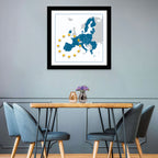 European Union Map with Stars Wall Art