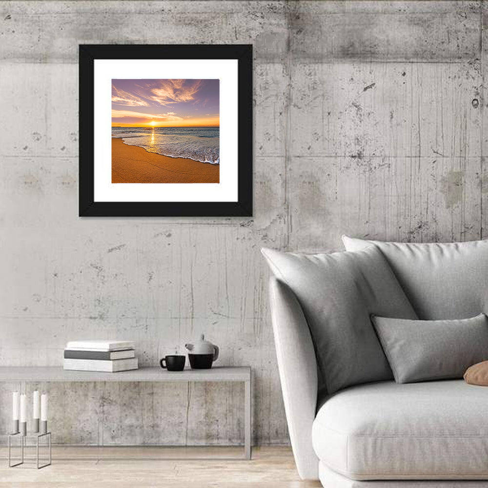 Sunrise Over Ocean Beach Wall Art