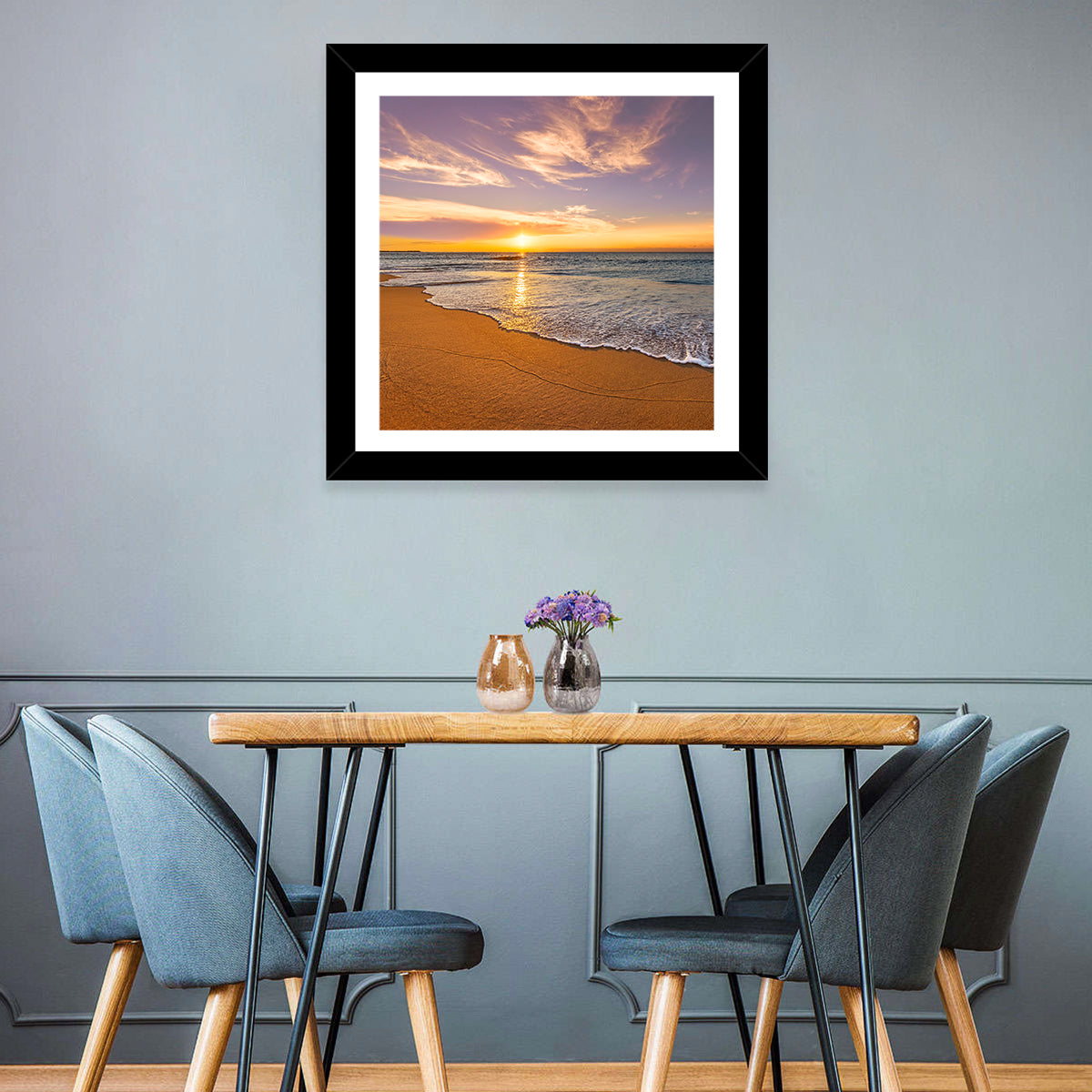 Sunrise Over Ocean Beach Wall Art