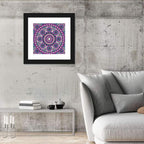 Vibrant Purple Teal Mandala Pattern Wall Art