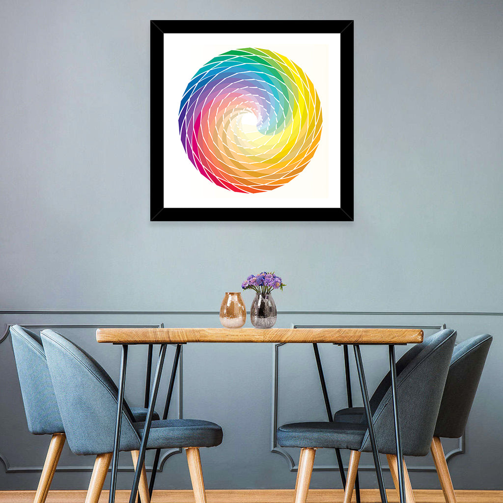 Radial Rainbow Spiral Wall Art