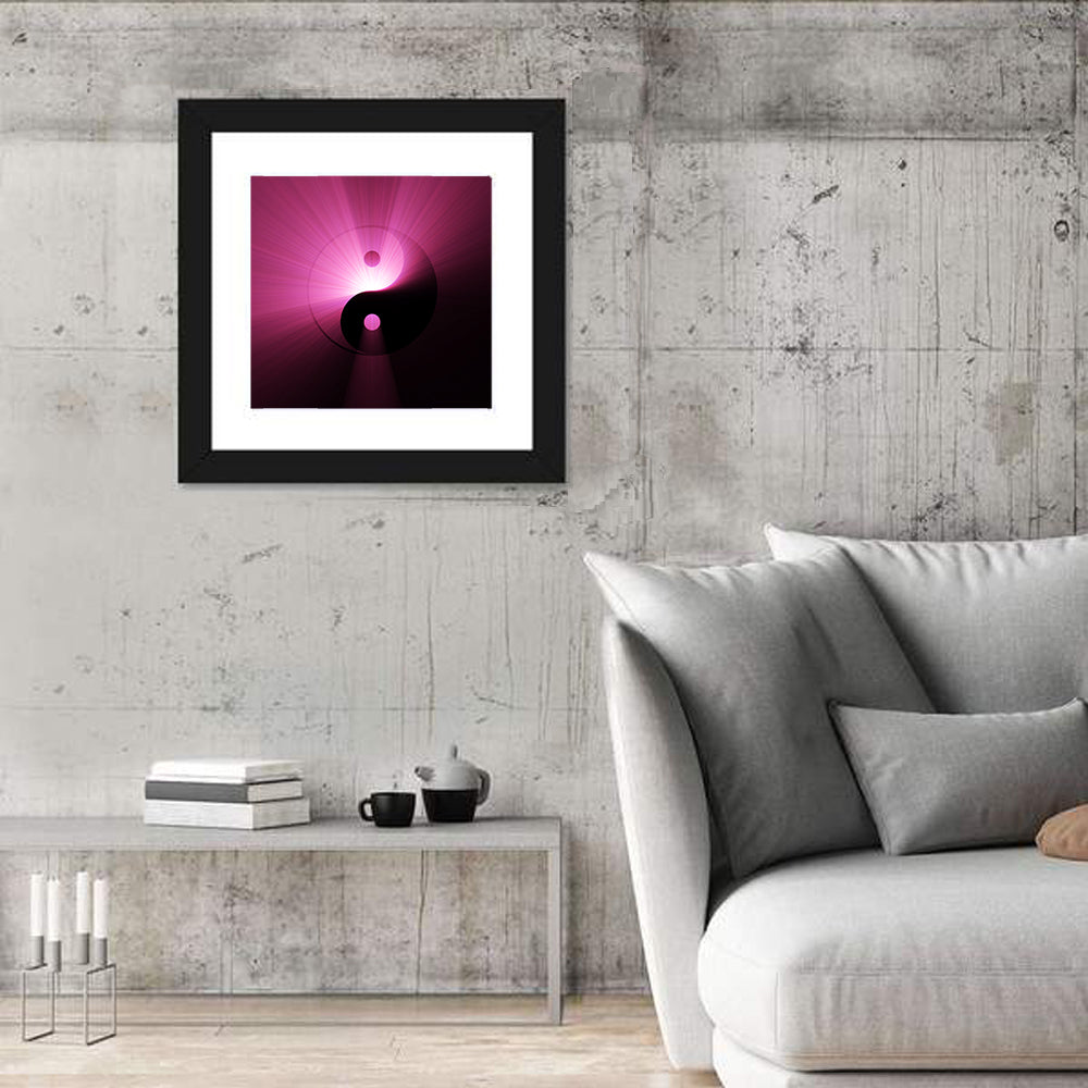 Magenta Yin Yang Symbol Wall Art