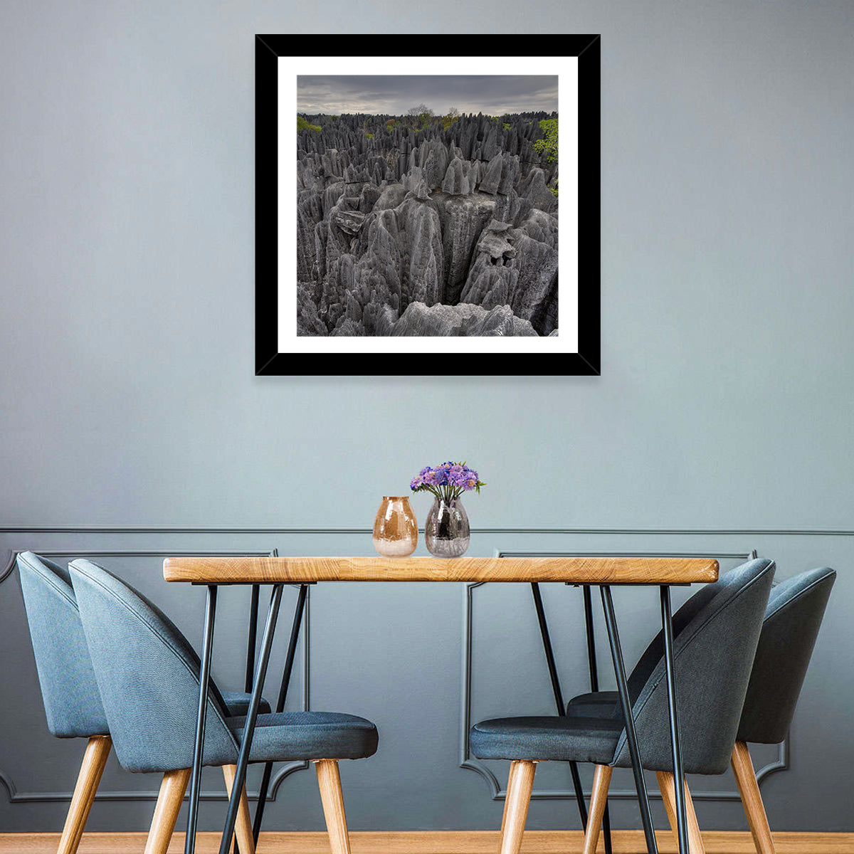 Tsingy De Bemaraha Pinnacles Wall Art in a room, square