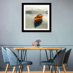 Wooden Boat on Misty Lake Bled Wall Art