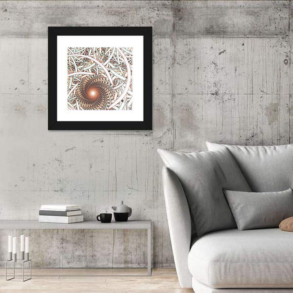 Copper Fractal Spiral Mandala Wall Art