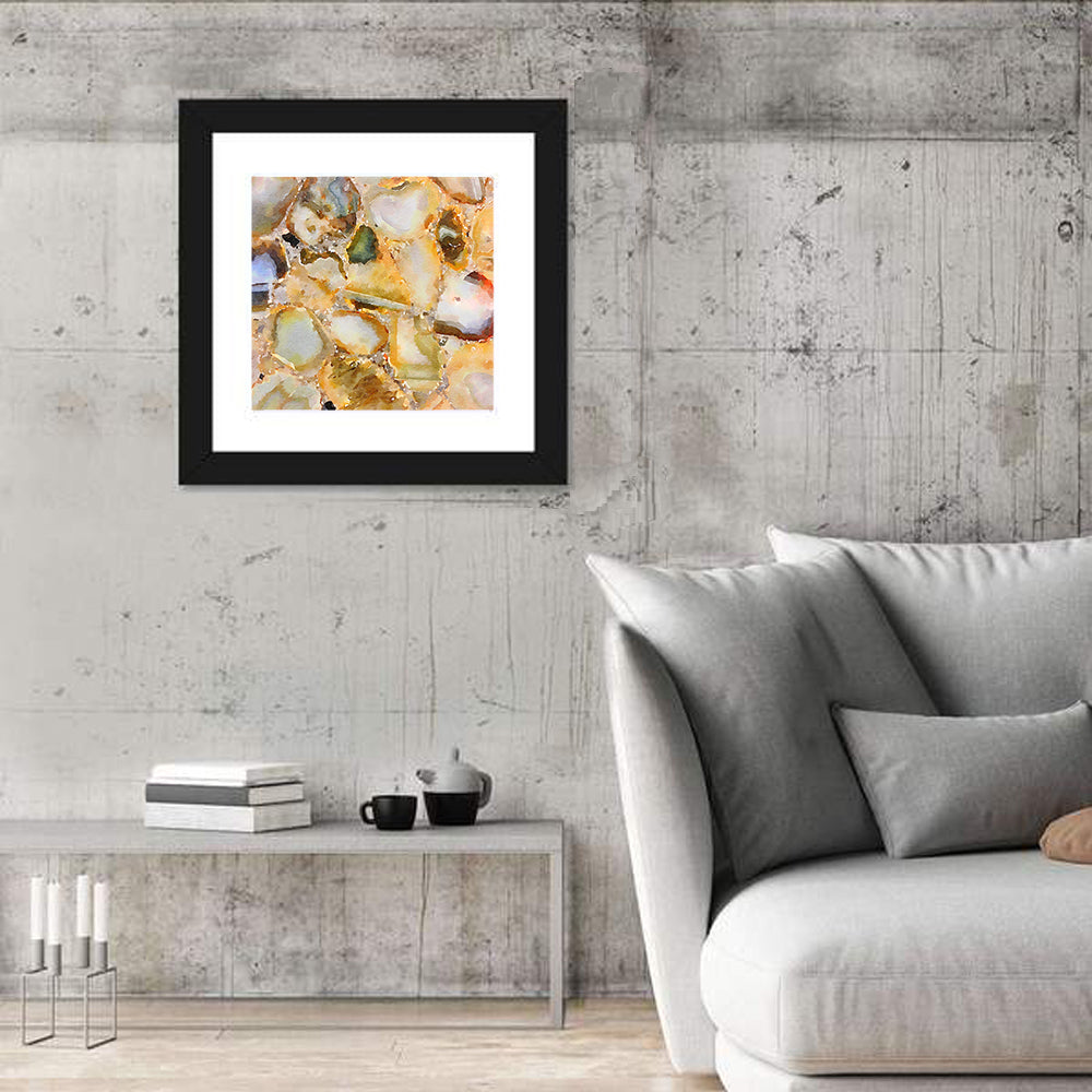 Golden Geode Mosaic Wall Art