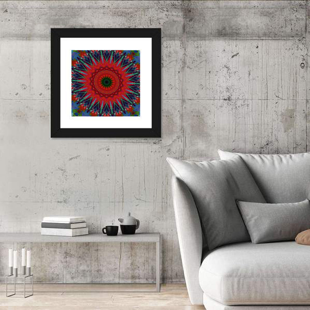 Lotus Blossom Starburst Mandala Wall Art