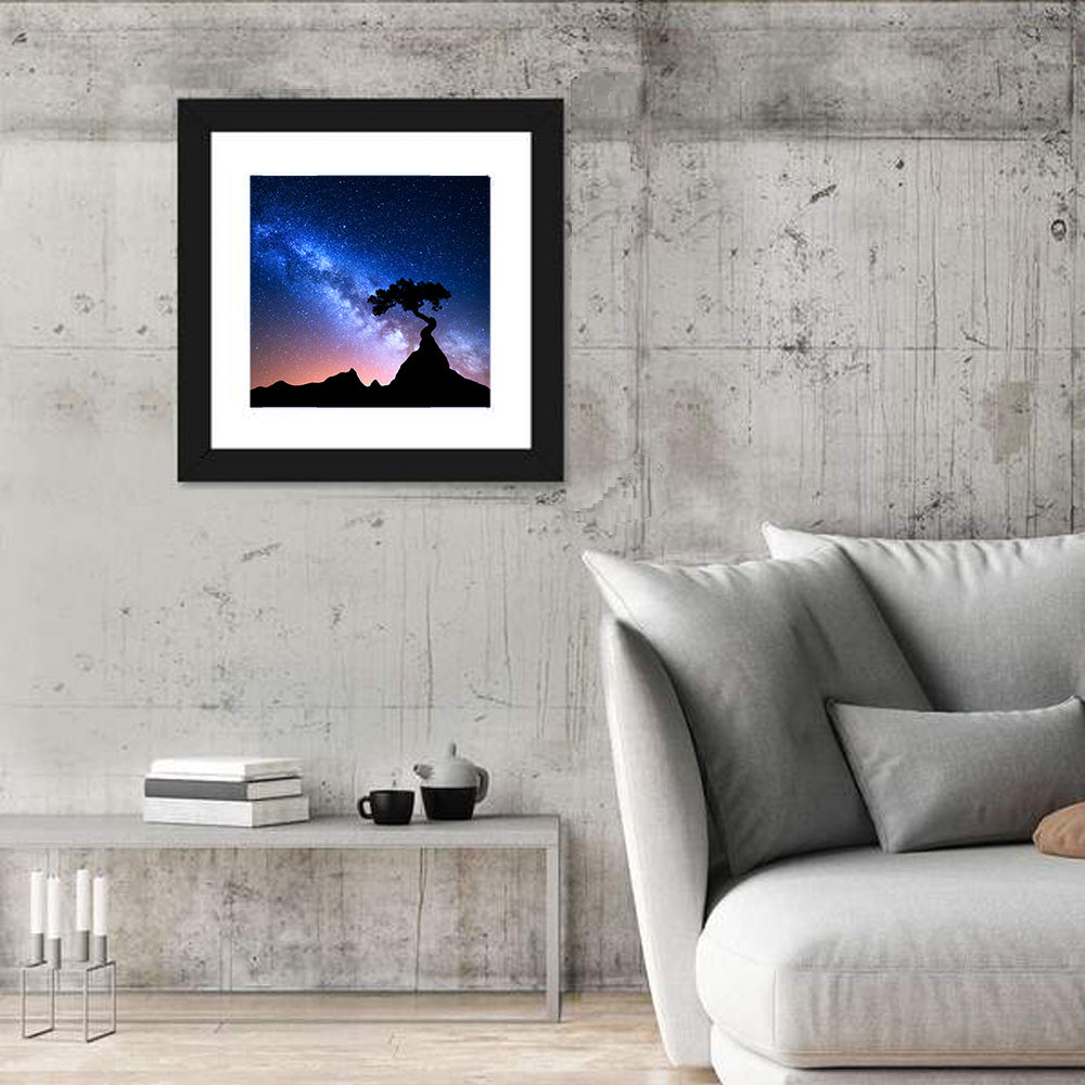 Milky Way Over Mountain Ridge Wall Art