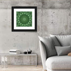 Green Botanical Kaleidoscope Mandala Wall Art