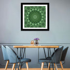Green Botanical Kaleidoscope Mandala Wall Art