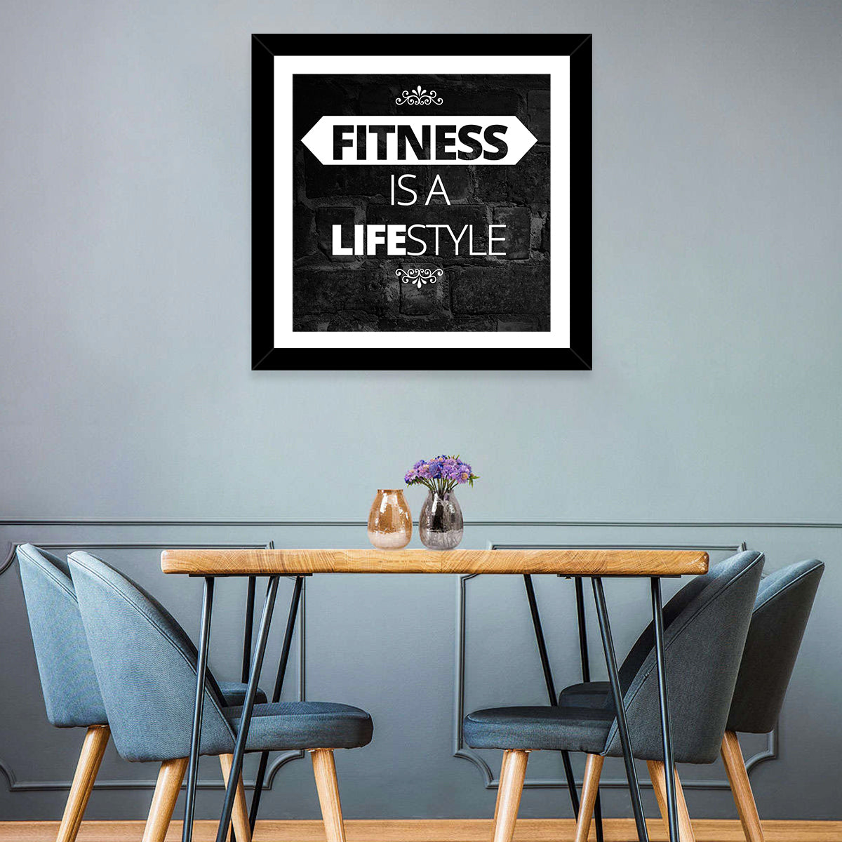 Fitness Is a Lifestyle Brick Quote Wall Art