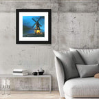 Seaside Windmill at Night Wall Art