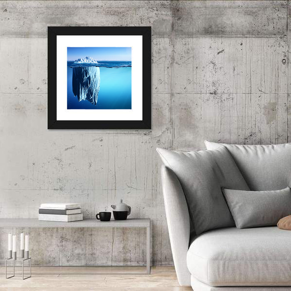 Floating Iceberg Wall Art in a room, square