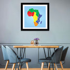 Color Coded Africa Map Wall Art