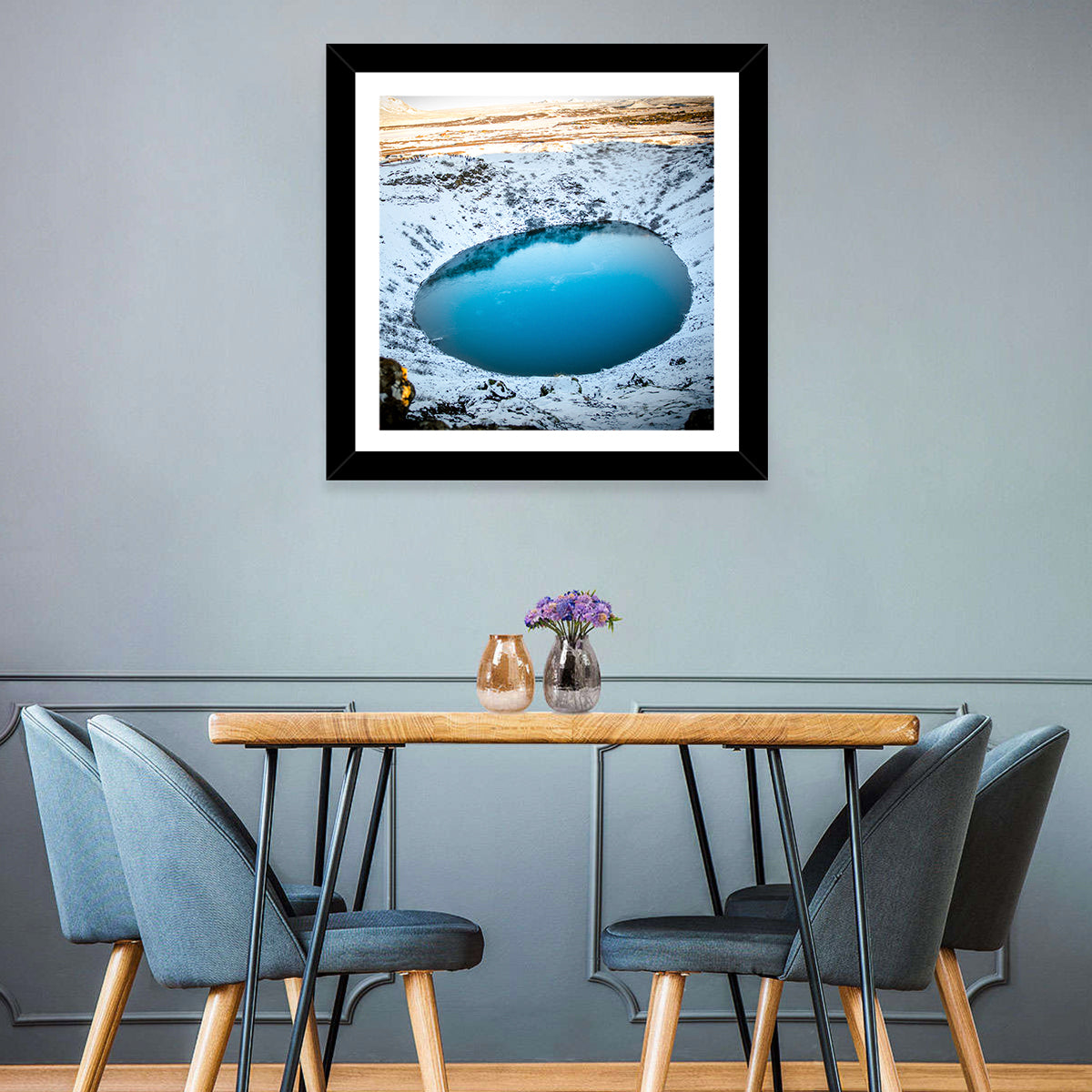 Kerid Crater Lake Wall Art in a room, square