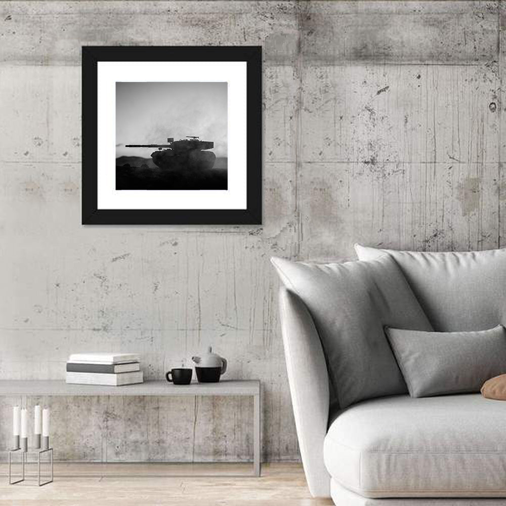 German Tank Desert Silhouette Wall Art