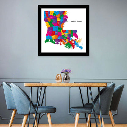 State of Louisiana Map Wall Art