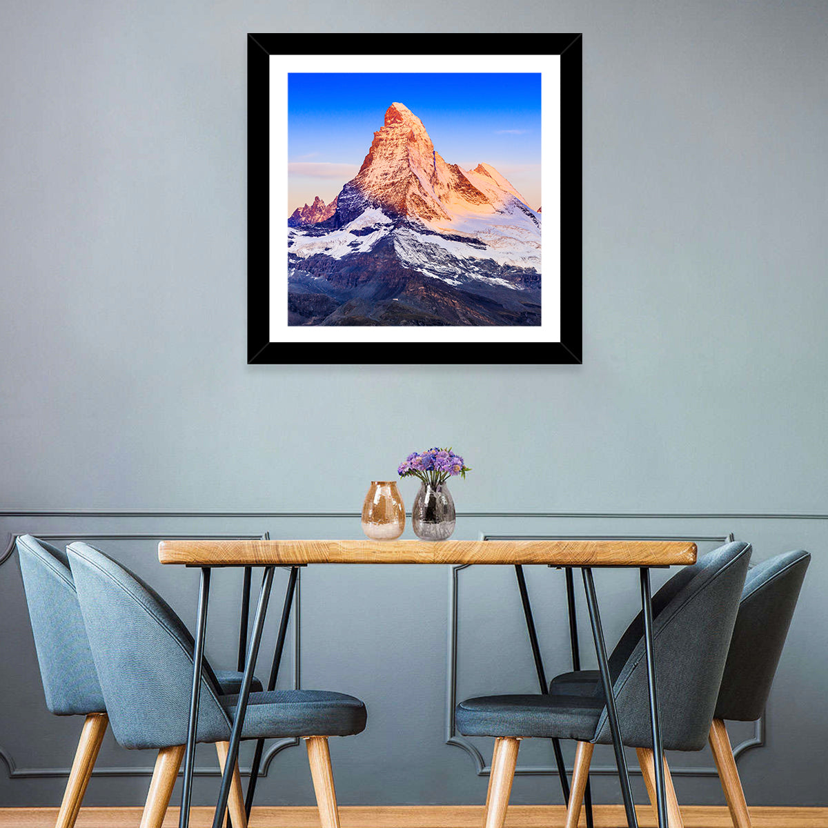 Matterhorn Sunrise Wall Art in a room, square