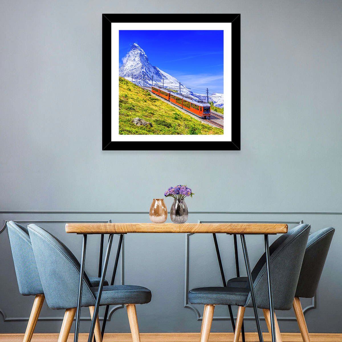 Matterhorn & Train Wall Art