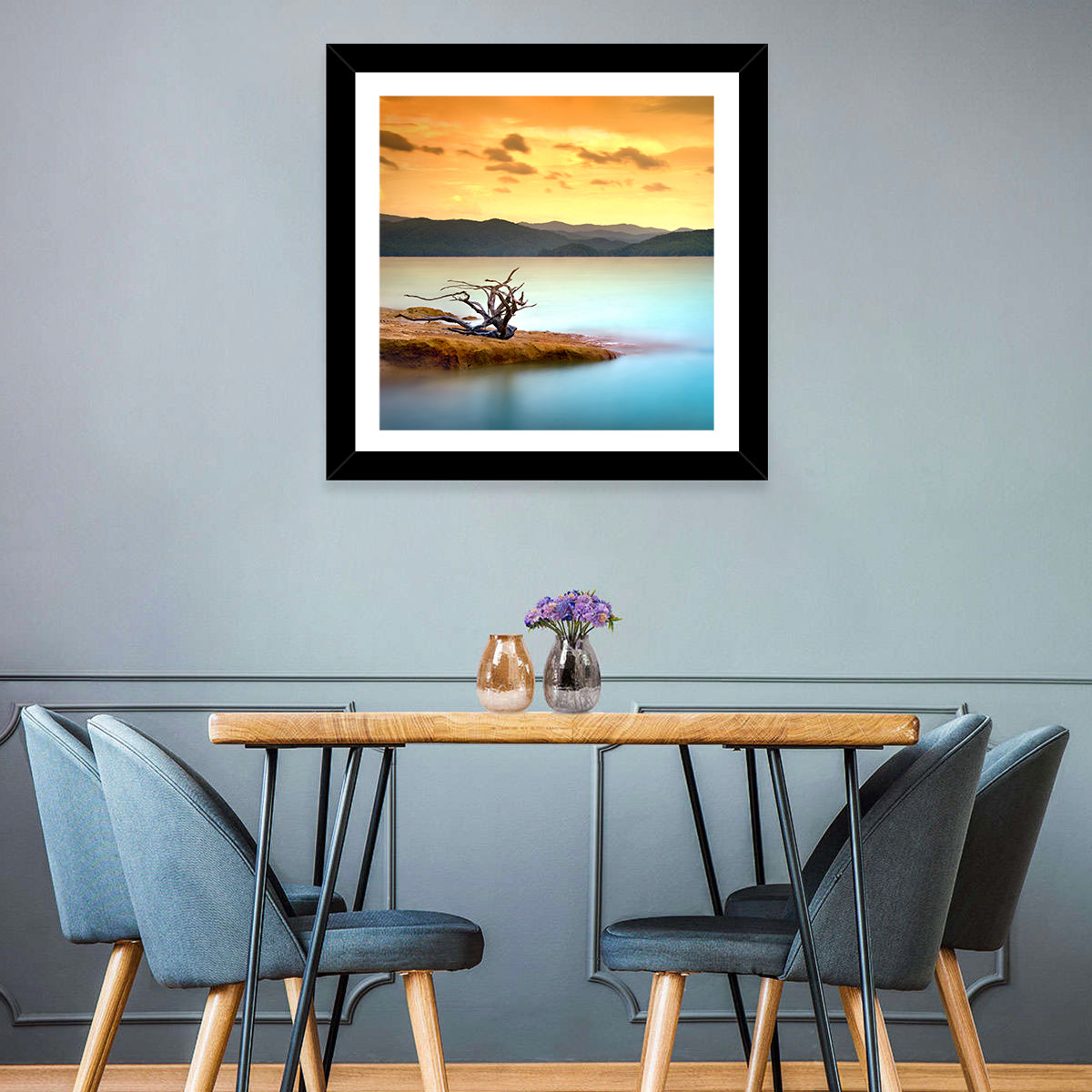Turquoise Lake Sunset Wall Art