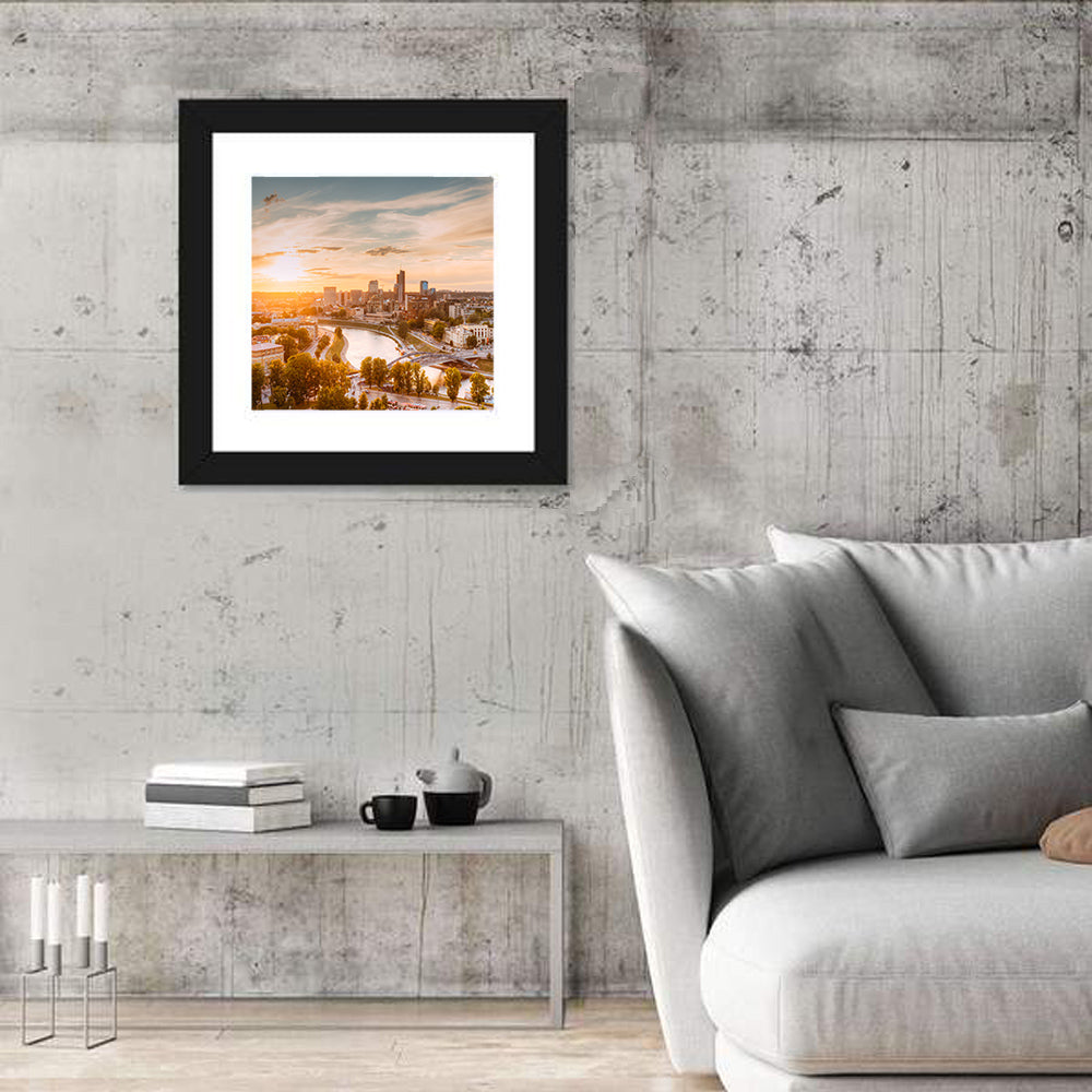 Vilnius Skyline at Golden Hour Wall Art