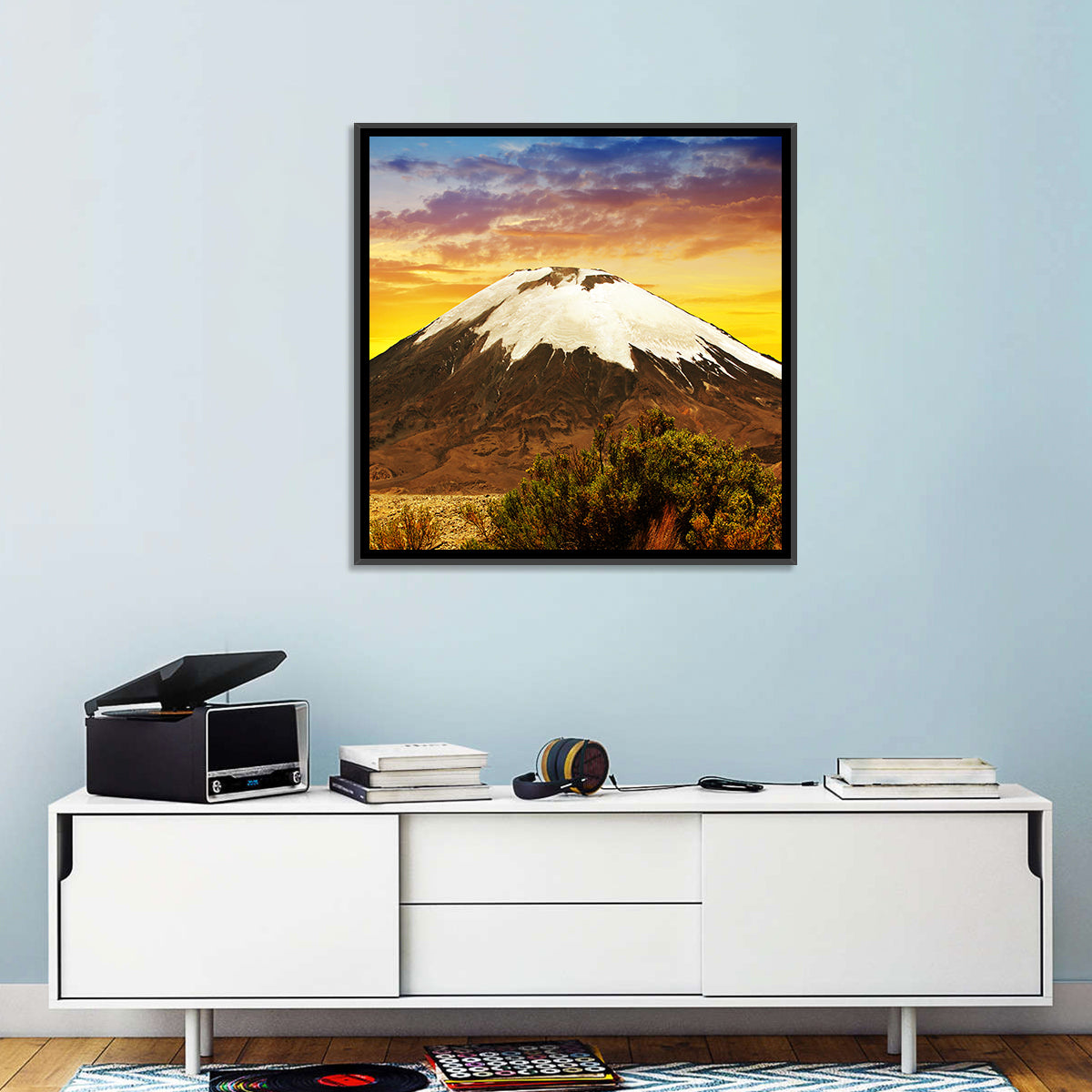 Parinacota Volcano Wall Art in a room, square