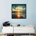 Sunlit Cloudscape Over Beach Wall Art